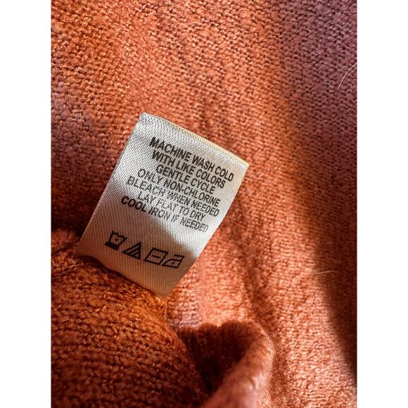 Adrienne Vittadini Pullover Sweater Womens L Dusty Pink Fringed‎ Ribbed Knit - Picture 10 of 12